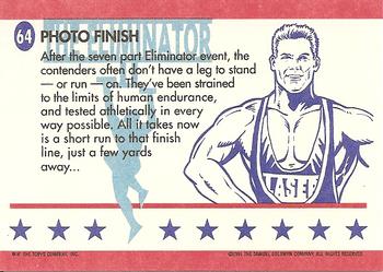 1991 Topps American Gladiators #64 Photo Finish Back